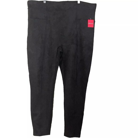 Spanx Stretch Faux Suede High Waisted Leggings 3X Chocolate Brown NWT - Picture 4 of 12